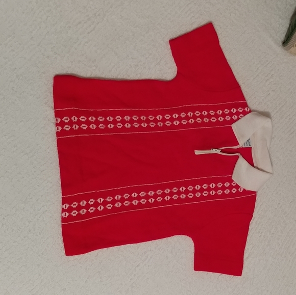 5/$20 SALE Red Creative Knits by Sternberg vintage suspenders 50s / 60s romper - Picture 8 of 13